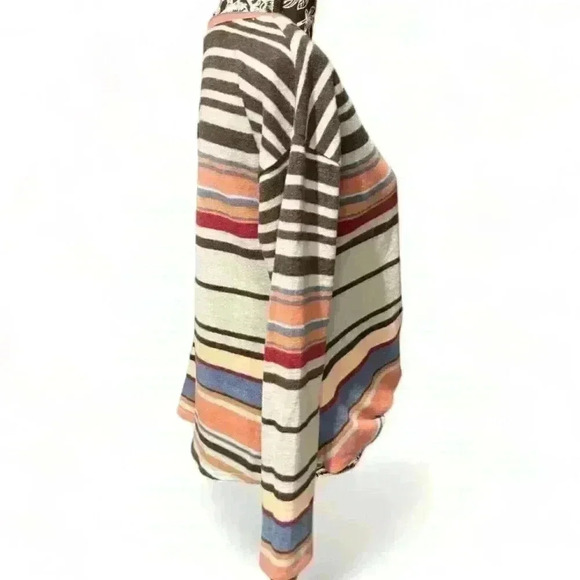 Truself Women's Striped Long Sleeve Crew Neck Top Size S Multicolor - Picture 2 of 4